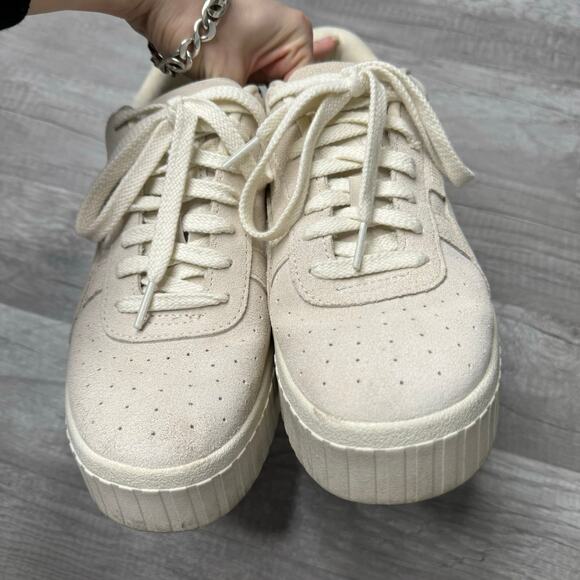 Puma Cali Wedge Tonal Platform Chunky Sneakers Marshmallow Size 9 1/2 - Picture 3 of 8